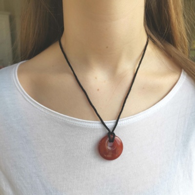 Aventurine Donut Pendant Necklace